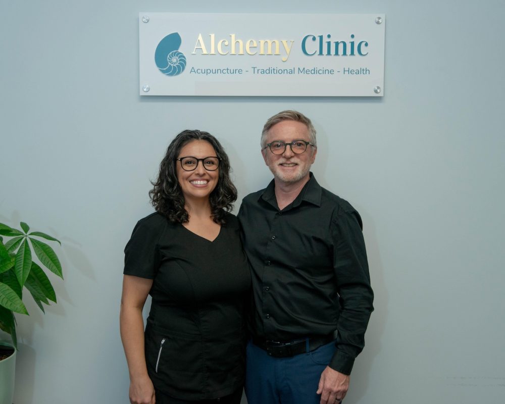 A photo of Montserrat and Lyndon at Alchemy Clinic, STL